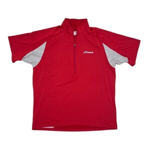 Cloudveil Short Sleeve Pullover‎ Men’s Size Large Red Half Zip Shirt Hiking Base